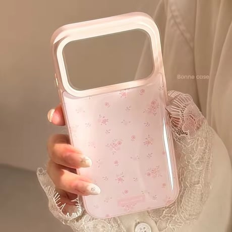 S75202 ピンク小花柄 iPhoneケース