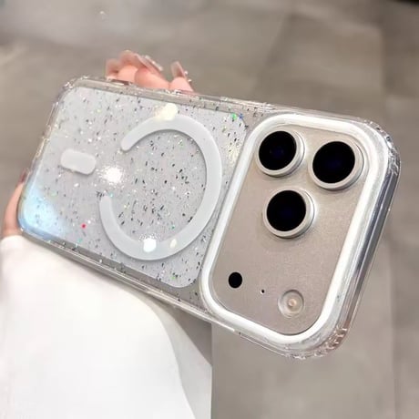 S75154 キラキラカラーエッジ MagSafe対応クリアケース