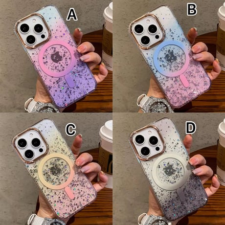S75573 グリッターグラデーション MagSafe対応 iPhoneケース