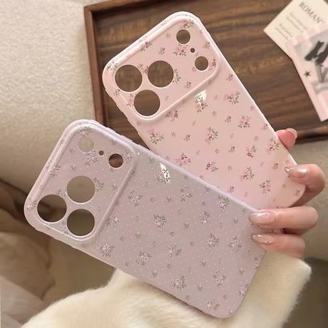 S75399 くすみカラーミニブーケiPhoneケース