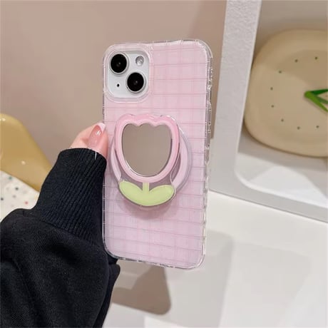 P0331 チューリップミラー付きスマホグリップ