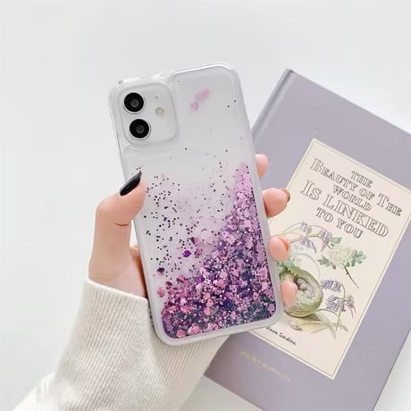 L62206 きらめきグリッターのシャワーiPhoneケース