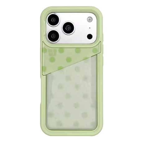 K23179 カスタムカラードットポケットiPhoneケース＆ベアチャームストラップセット