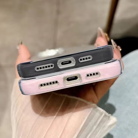 L62420 ロマンティックリボンクリアiPhoneケース