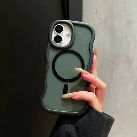 L62468 うねうねフレーム MagSafe対応iPhoneケース