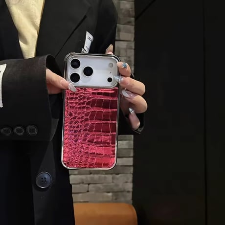 S74944 クロコ調グリッター iPhoneケース