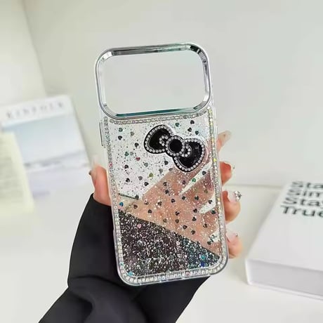 L62351 きらめきリボン スパークルクリアiPhoneケース