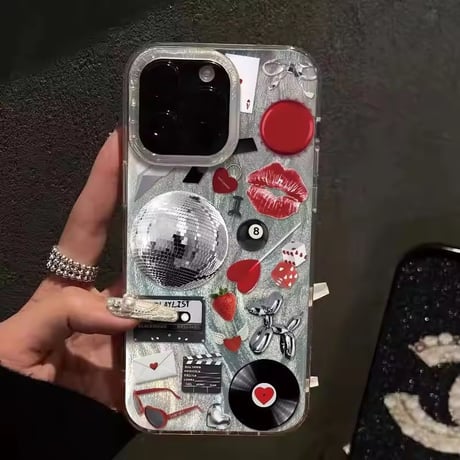 S74742 Disco Pop Sticker iPhoneケース