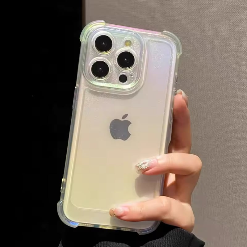 オーロラの狐彫刻 iPhoneケース L62030 オーロラグロウクリアiPhoneケース | nanomita