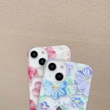 S74491 グリッターフラワーiPhoneケース