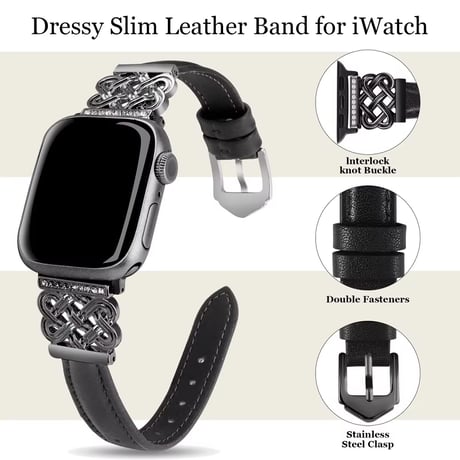 N00144 エレガントチェーンレザー Apple Watchバンド
