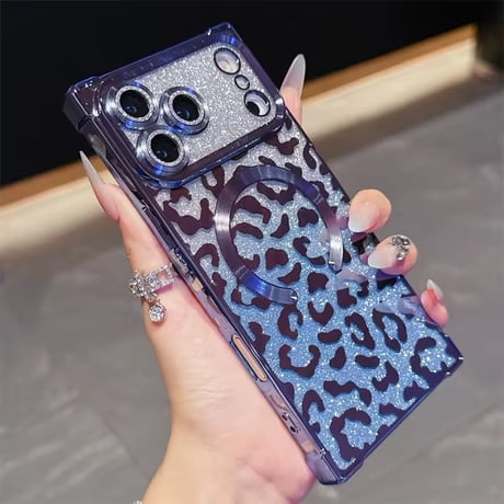 S75054 Glitter Leopard MagSafe対応ケース