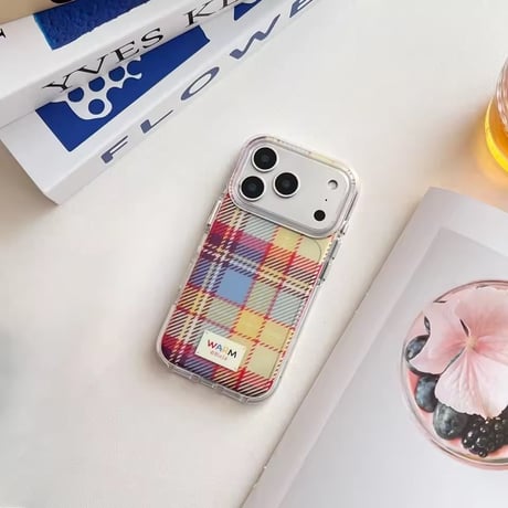 S75173 ほっこりチェックのクリア iPhoneケース