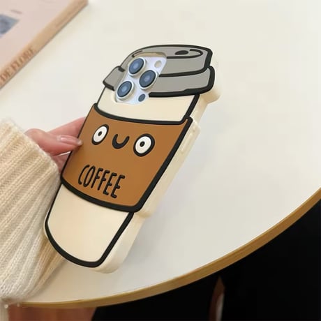 S74342 にっこりカップのコーヒーiPhoneケース