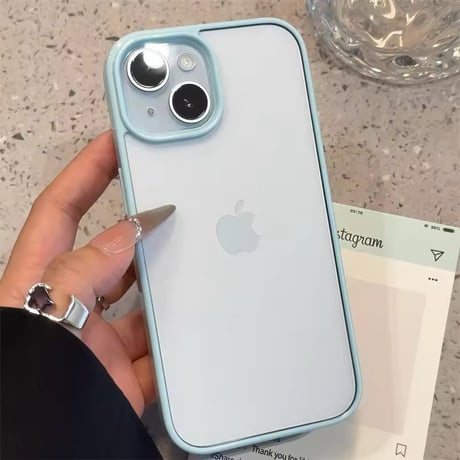 L62274 ふちどりカラーのクリアiPhoneケース