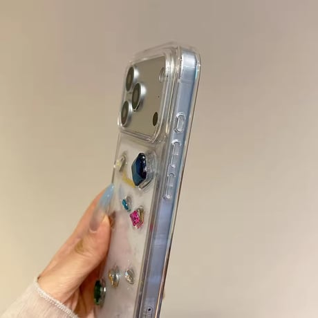 L62438 ジュエルストーンデコクリアiPhoneケース
