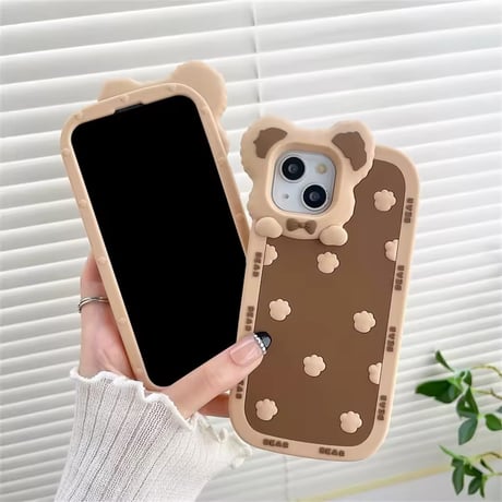 S74496 くまみみ×ぷに肉球iPhoneケース
