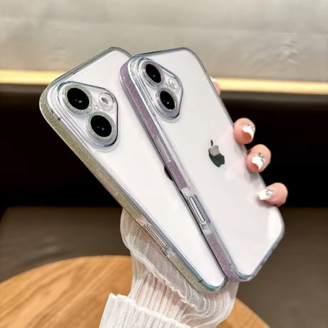 L61917 グリッターエッジ クリアiPhoneケース