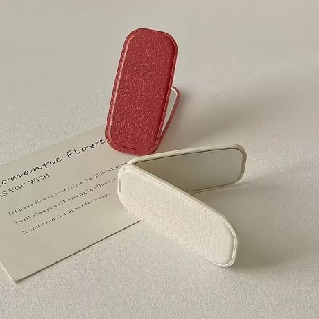 P0405 iPhoneaccessory レザー調ミラー付きスタンドグリップ