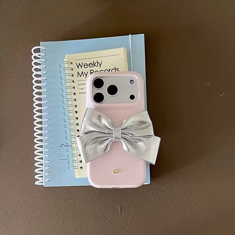 S75145 ビッグメタリックリボン iPhoneケース