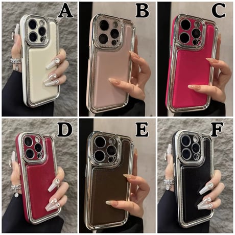 S74153 レザールック メタルフレーム iPhoneケース