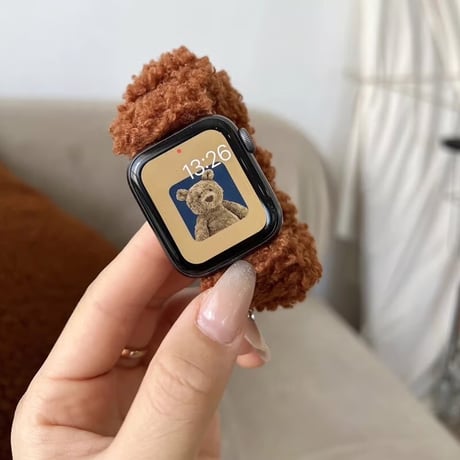 【即納商品】N00109 もこもこシュシュ風 Apple Watchバンド