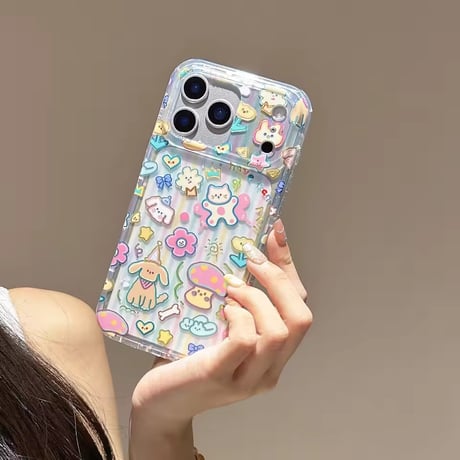 L62388 ゆめかわアニマル パステルクリアiPhoneケース