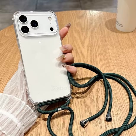 K22978 ショルダーストラップ付きクリア iPhoneケース