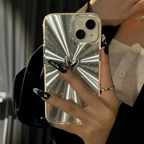 S74363 シャインハートグリッター iPhoneケース