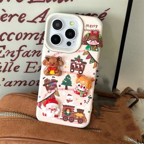 S74209 ぷっくりクリスマス iPhoneケース