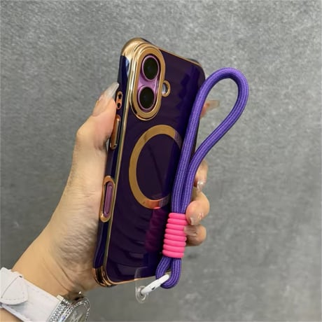 K22671 MagSafe対応ゴールドサークルストラップ iPhoneケース