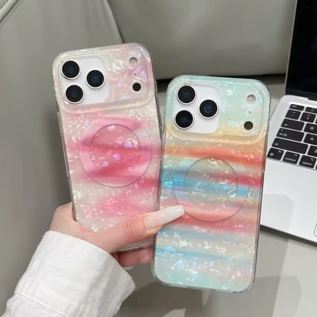 S75516 オーロラレインボー MagSafe対応iPhoneケース