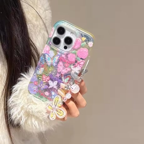 S75427 バタフライドリーム きらめきグリッターiPhoneケース