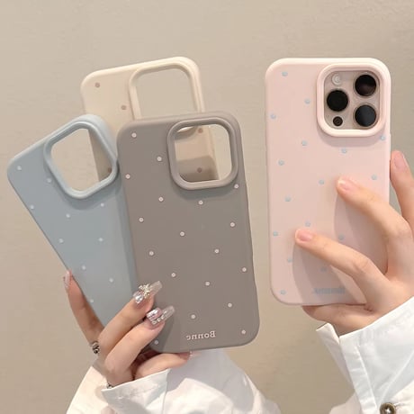 S74793 BonneドットのやさしいマットiPhoneケース