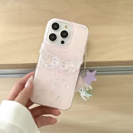S74865 ピンクウィングのiPhoneケース