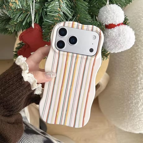 S75239 クラシックリボン＆ストライプ iPhoneケース