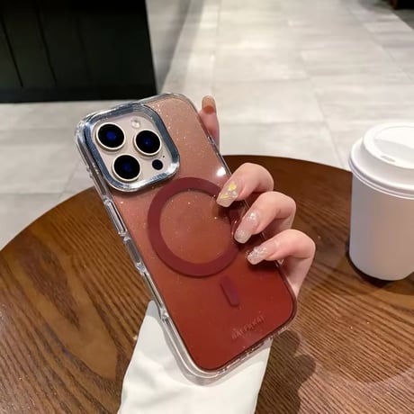 S74605 グリッタークリアMagSafe対応iPhoneケース