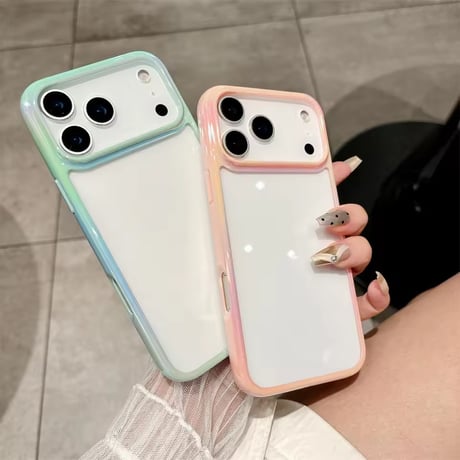 L62336 オーロラフチのクリア iPhoneケース