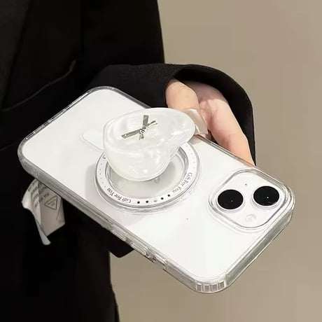 P0329 うるうるリボンハートスマホグリップ
