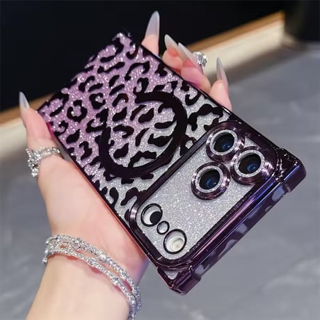 S75054 Glitter Leopard MagSafe対応ケース