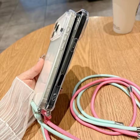 K22978 ショルダーストラップ付きクリア iPhoneケース