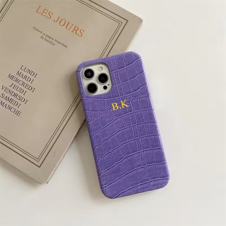 名入れオリジナルケース S74539 クロコ風レザーオーダーiPhoneケース