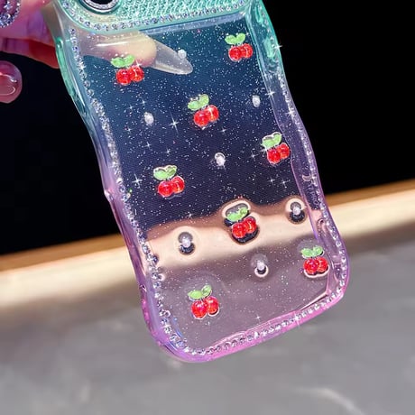 L62376 きらきらフルーツデコ iPhoneケース