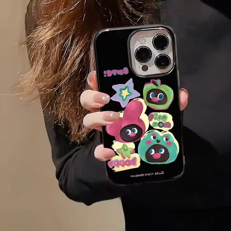 S75391 ネオンポップゆるキャラ iPhoneケース