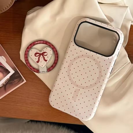 K23155 ドットリボンハートリングiPhoneケース