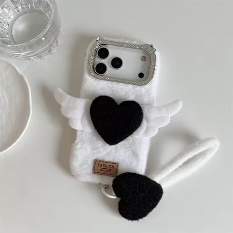 K22983 ふわふわエンジェルハート iPhoneケース（ストラップ付き）