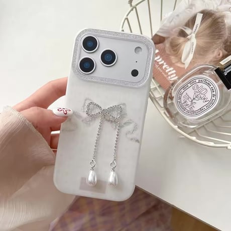 S75133 ホワイトリボンシャイン iPhoneケース