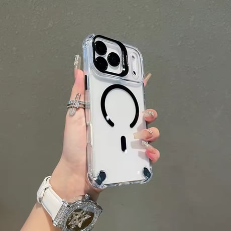 K22988 カラーポイント MagSafeスタンドクリアケース
