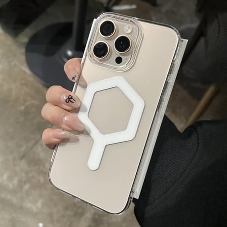 L62123 ホワイトライン MagSafe対応クリアiPhoneケース