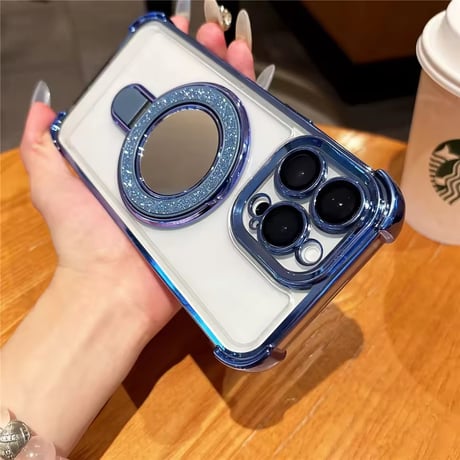 K23067 ミラーリングスタンド付きクリアiPhoneケース